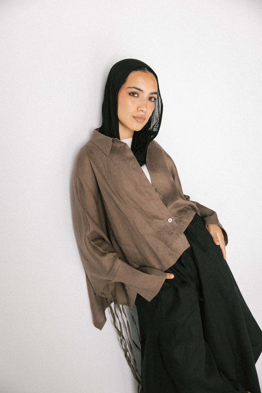 Fringes shirt in light brown