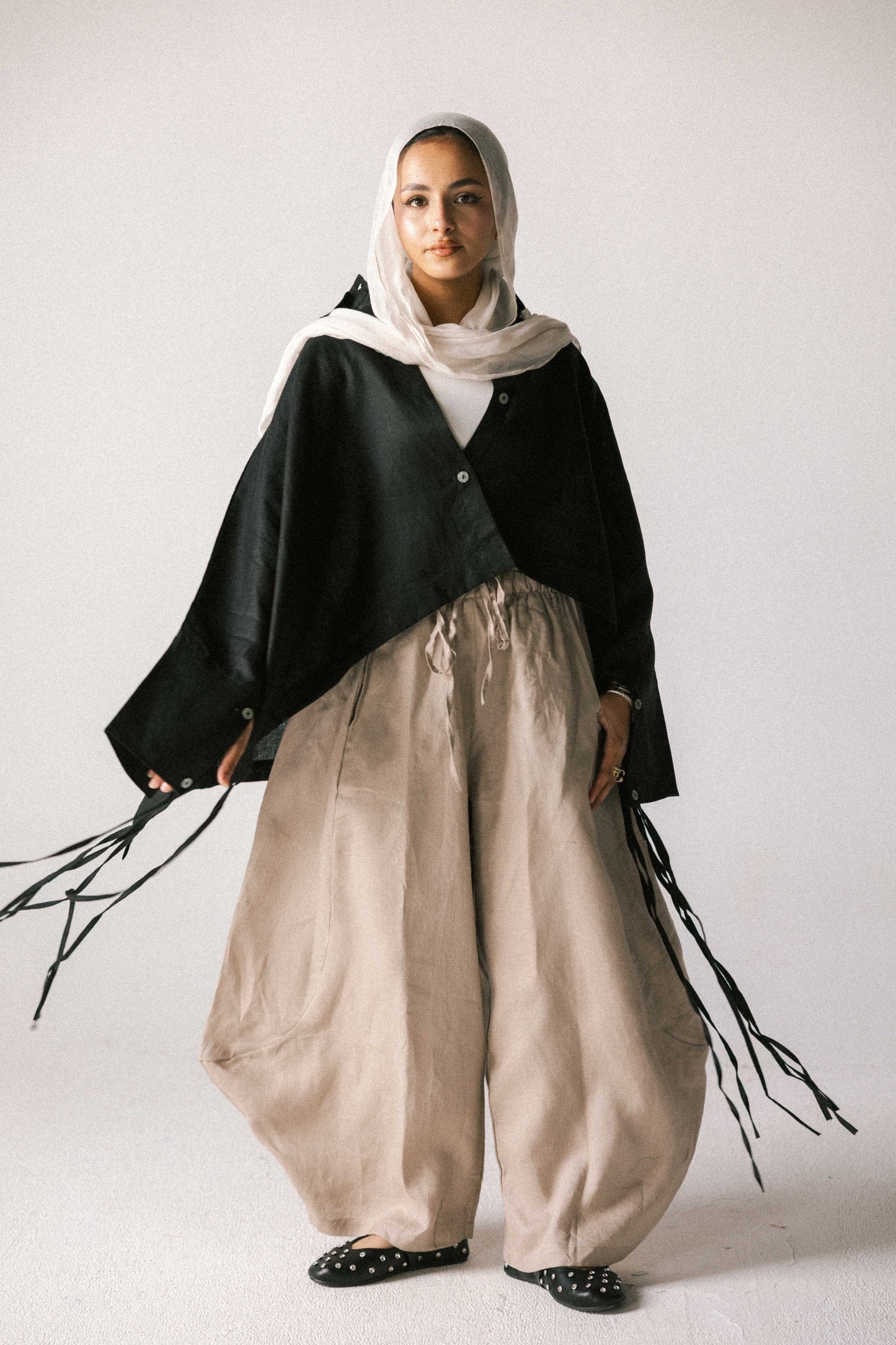 Fringes shirt in black