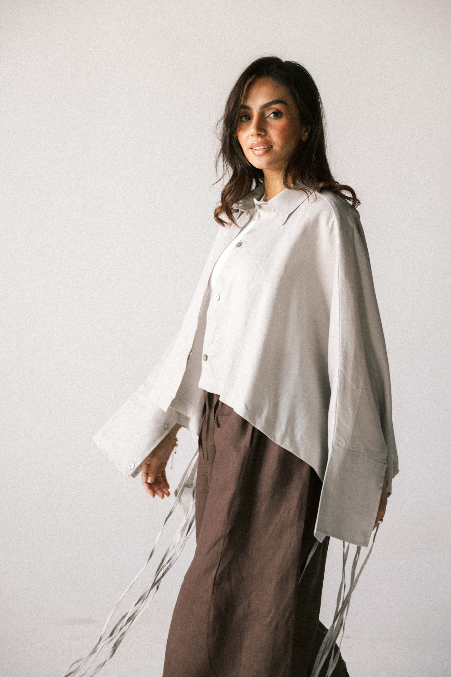 Fringes shirt in griesh