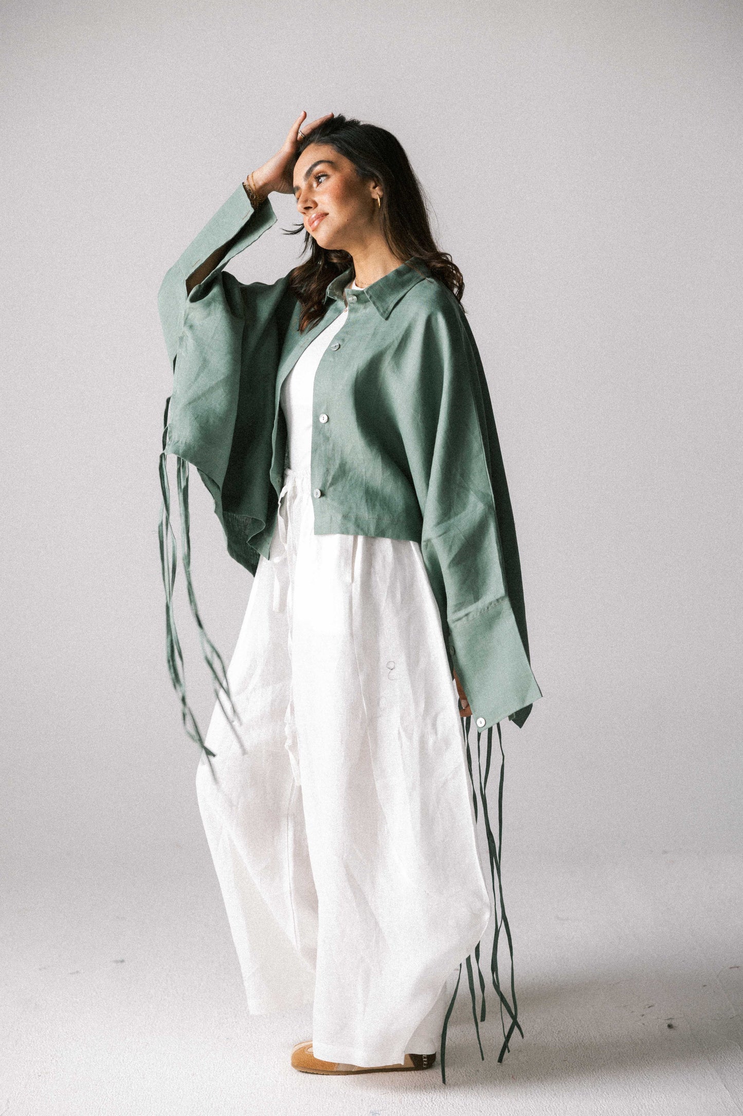 Fringes shirt in midnight blue