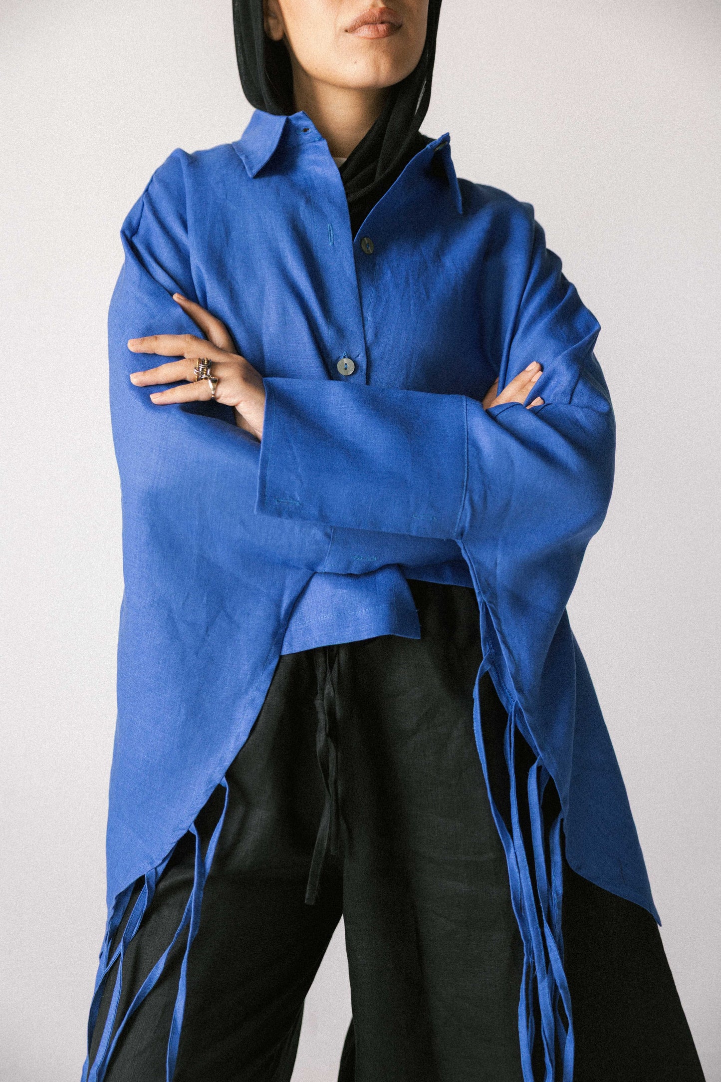 Fringes shirt in Royal blue