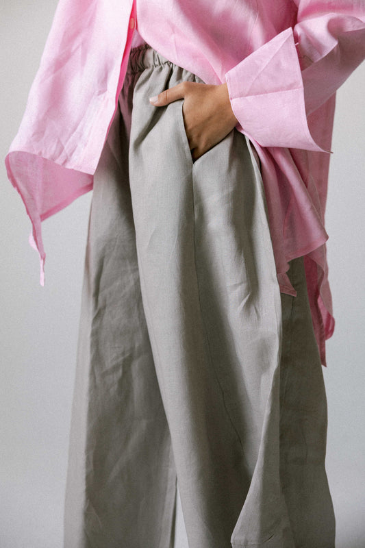 Curved pant in griesh