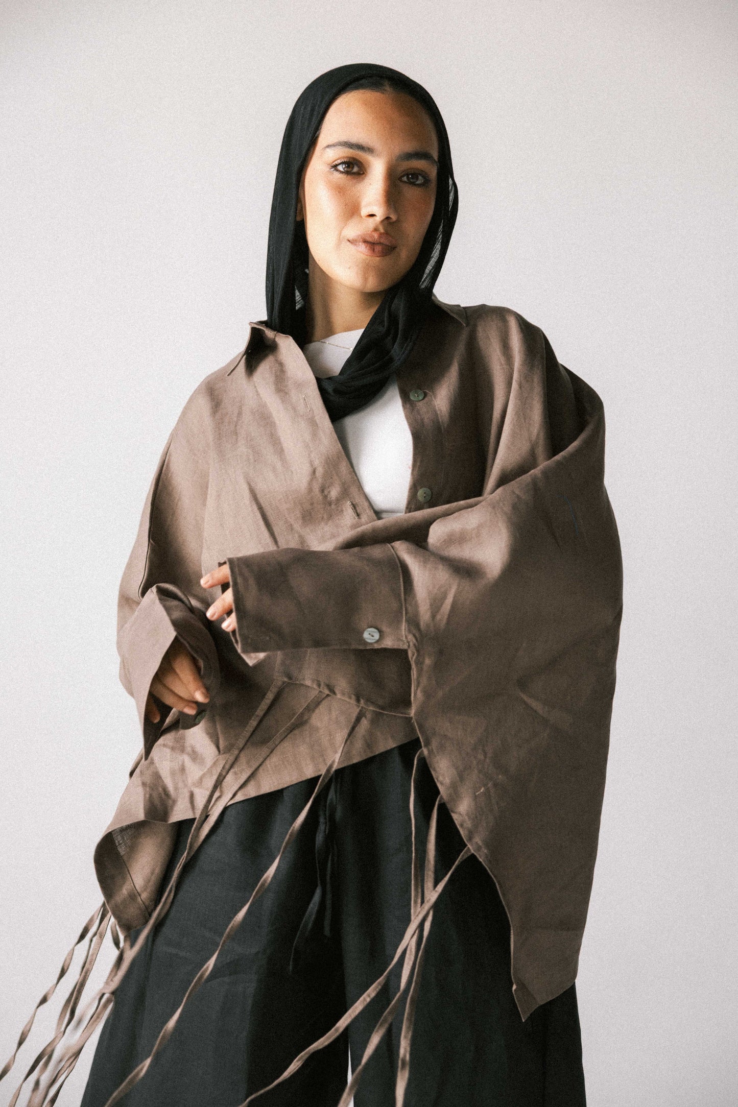 Fringes shirt in light brown