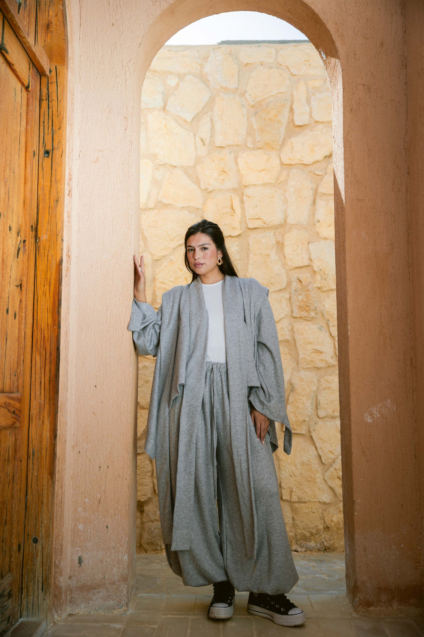 Ghalia Wool Set In Grey