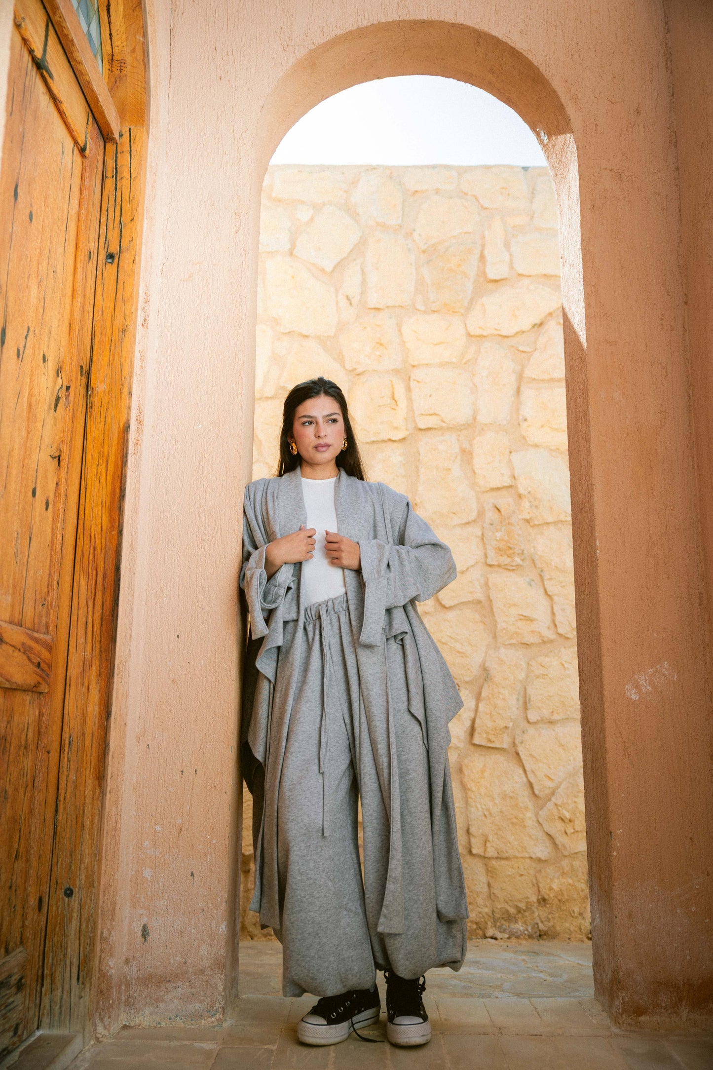 Ghalia Wool Set In Grey