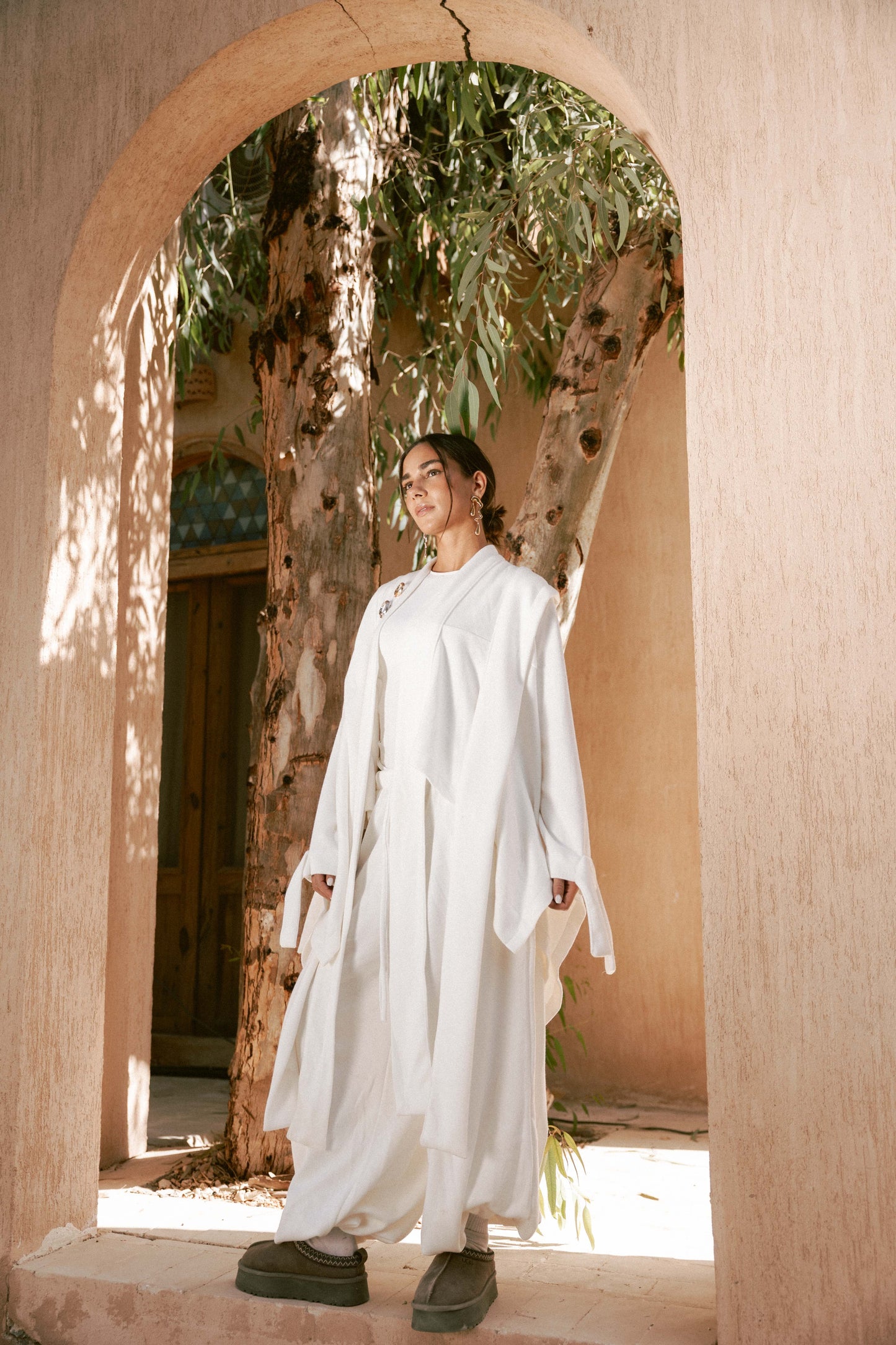 Ghalia Wool Set In Off-white
