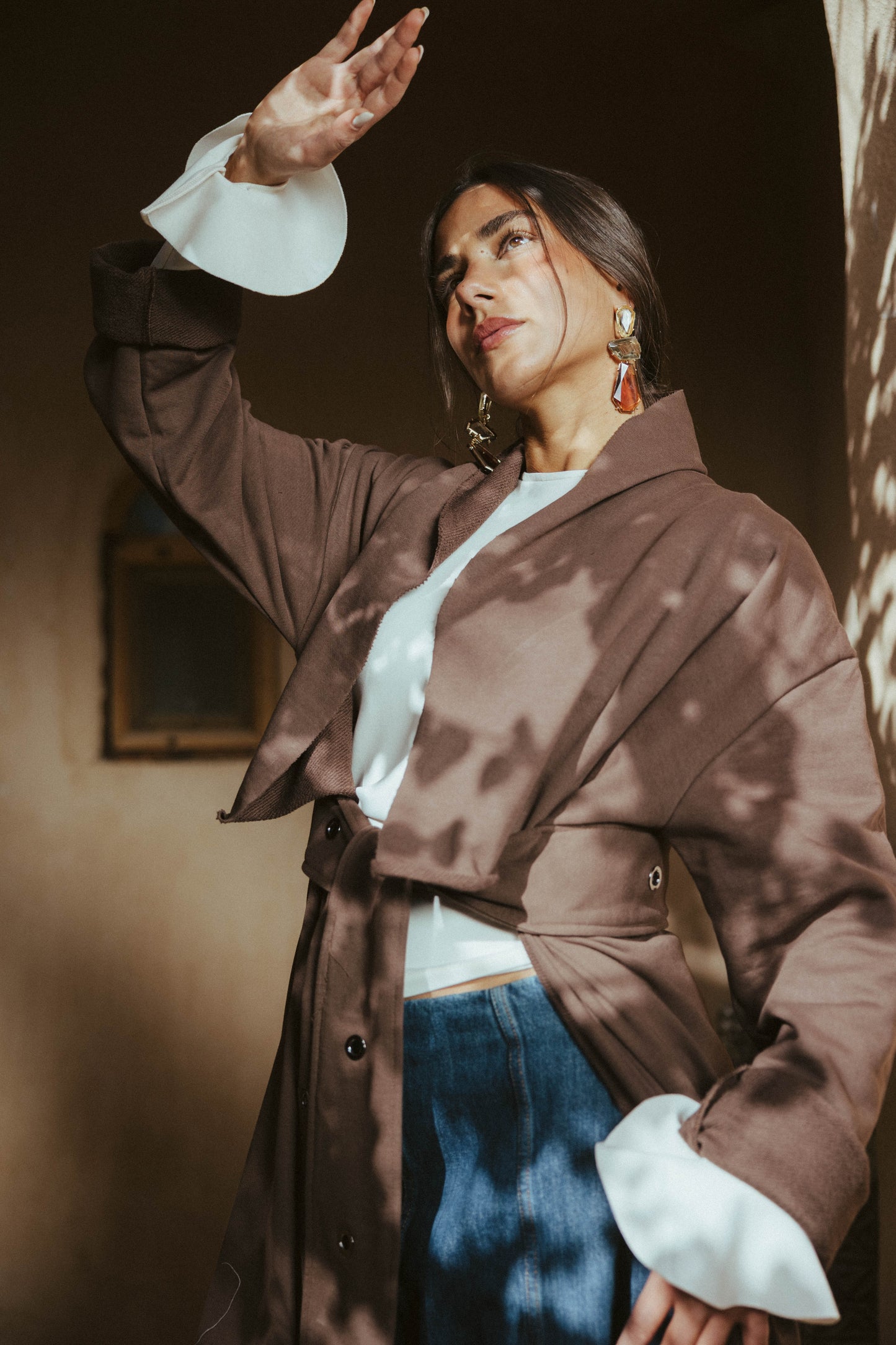 Qessa Kimono In Brown