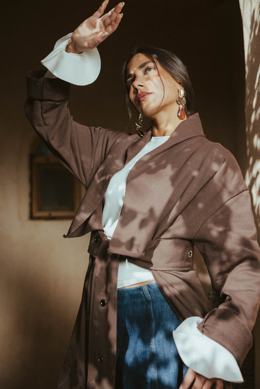 Qessa Kimono In Brown