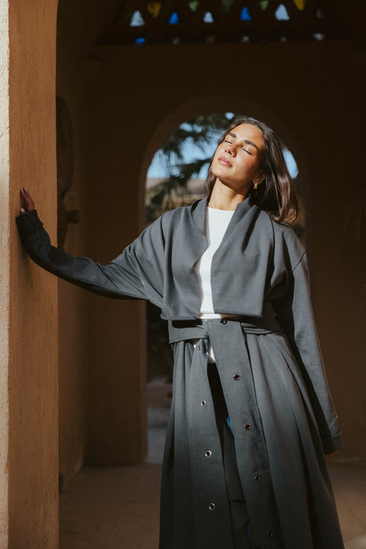 Qessa Kimono In Grey