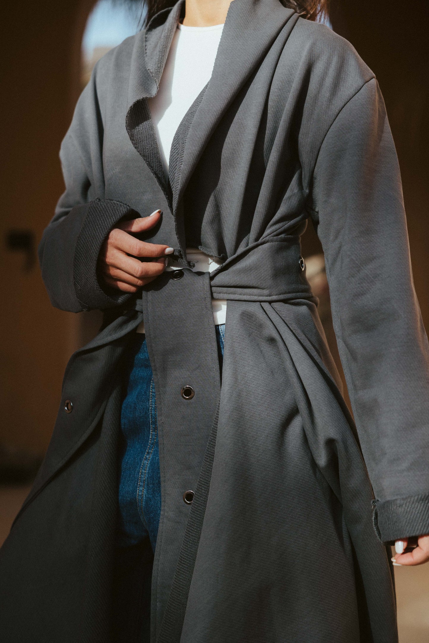 Qessa Kimono In Grey