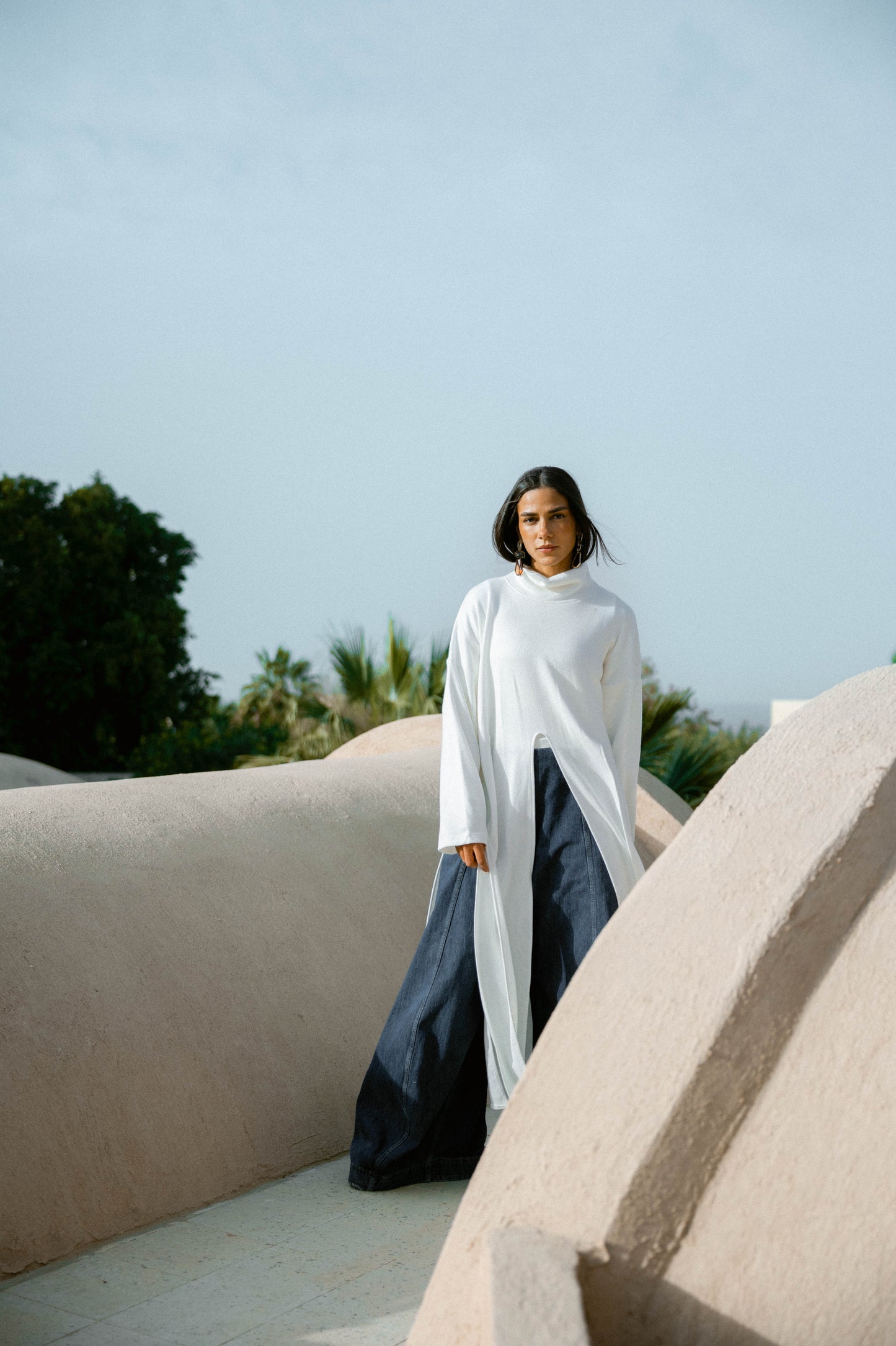 Lail Wool Top In Off-white
