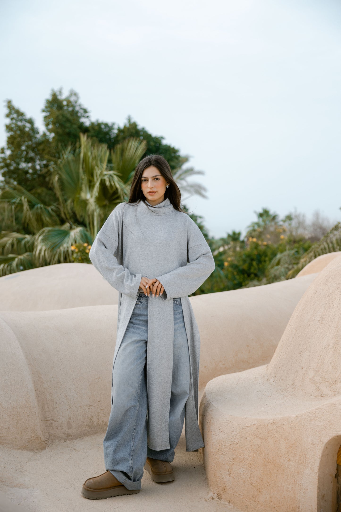 Lail Wool Top In Grey