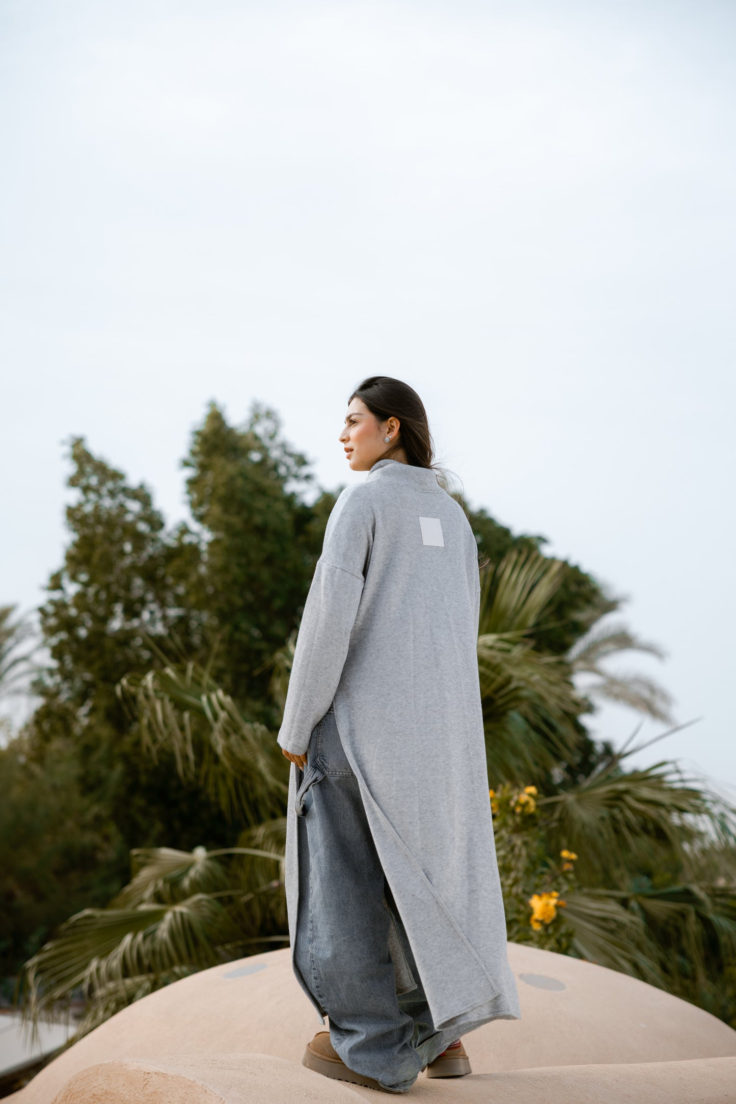 Lail Wool Top In Grey