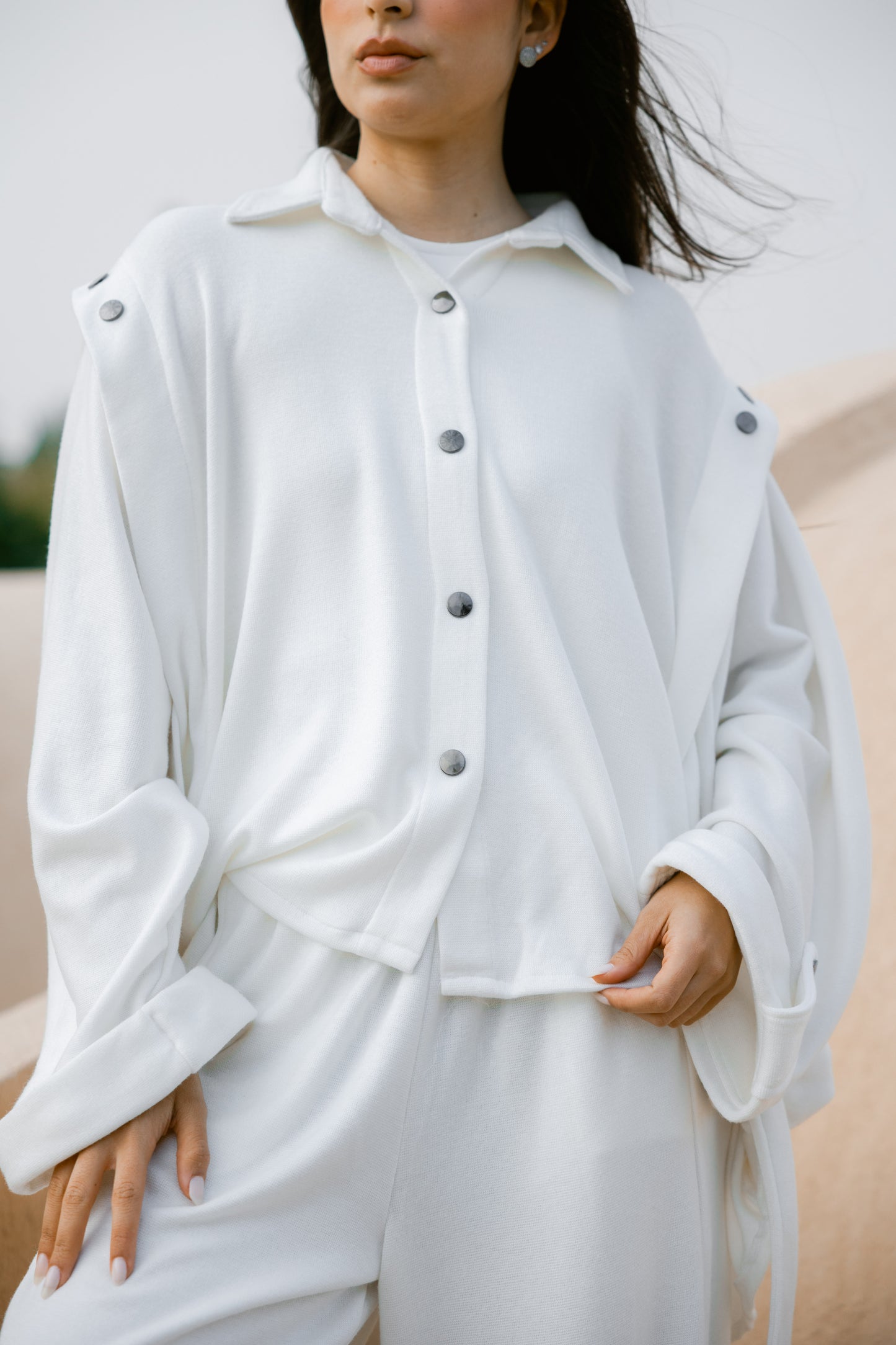 Njoom Wool Set In Off-white