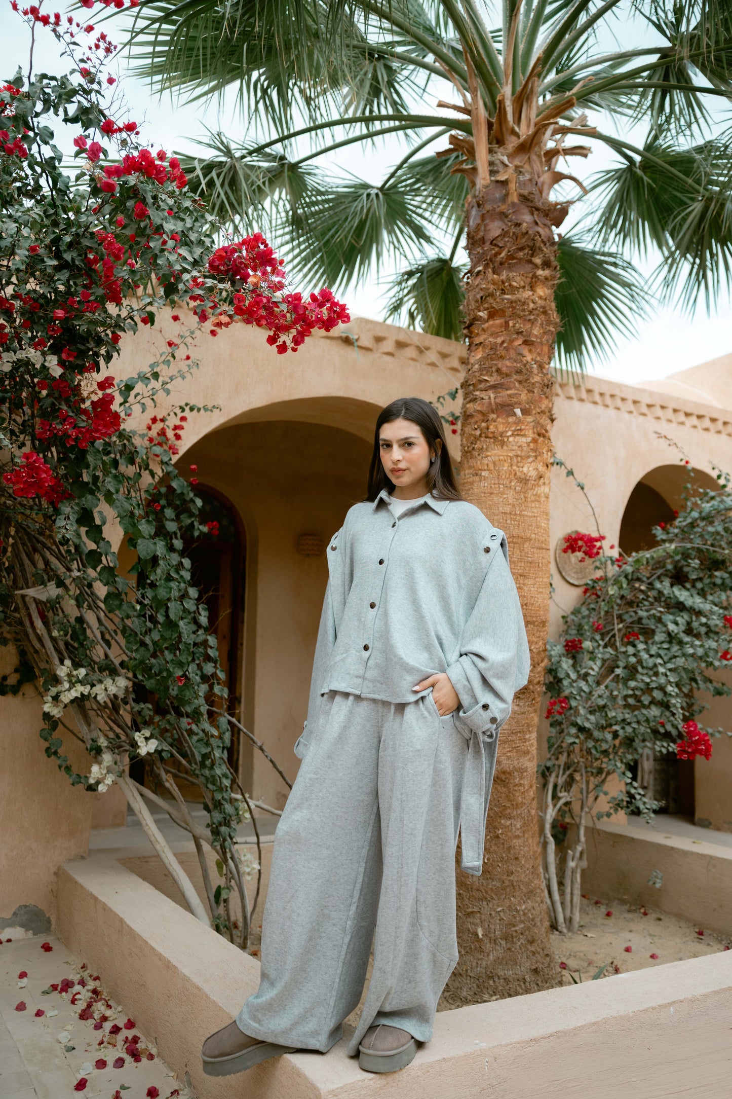 Njoom Wool Set In Grey